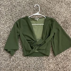 Green cropped shirt